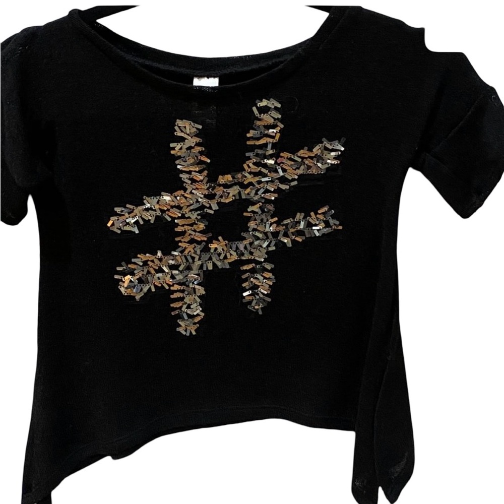 Total Girl black hashtag sheer top sz 7